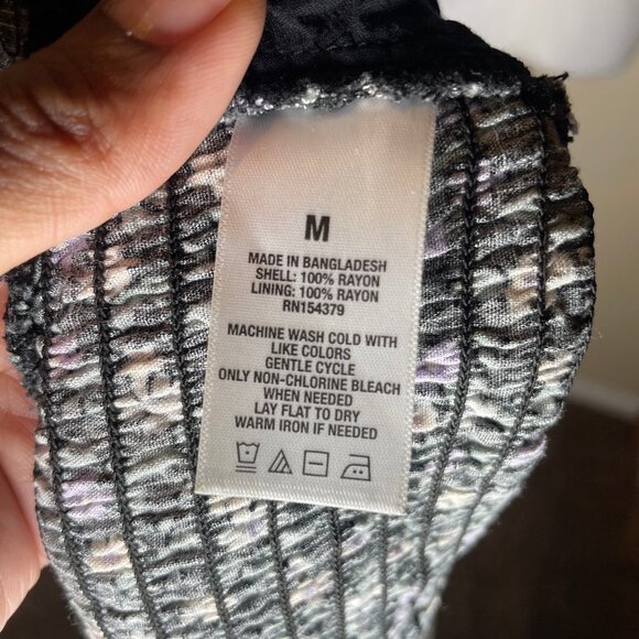 Aeropostale Floral Puff Sleeve Front Tie detail Crop Top Coquette Romantic Med - Picture 7 of 8